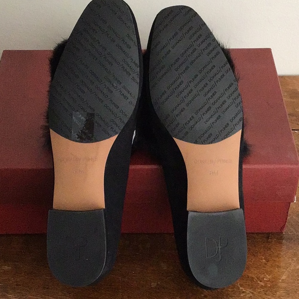 Donald Pliner Lilian-KS Black Kid suede and Fur Loafer - Picture 5 of 7